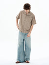 RT No. 18616 PLAID BUTTON-UP SHORT SLEEVE SHIRT