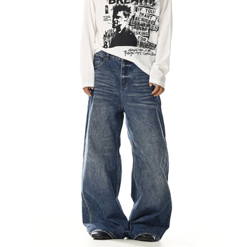 RT No. 32016 WHISKER WASH WIDE STRAIGHT JEANS