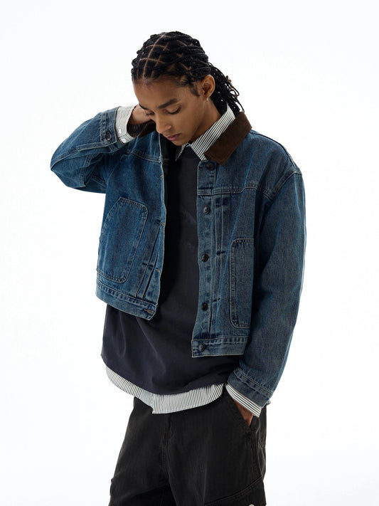 RT No. 19557 BROWN COLLAR DENIM JK