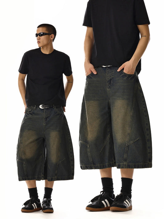 RT No. 18162 RECONSTRUCTED DENIM SHORTS