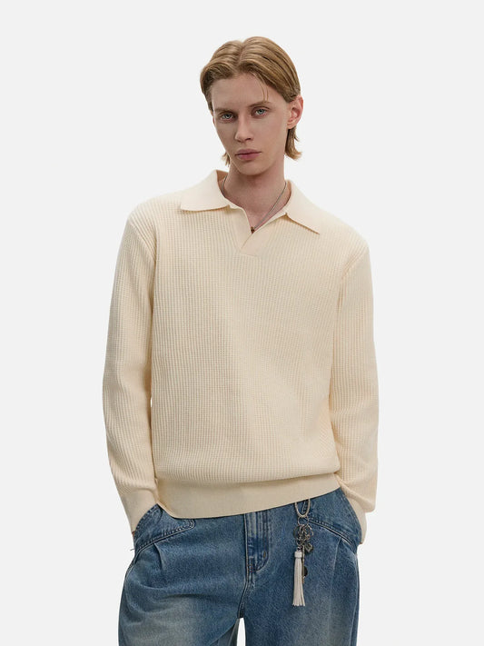 RT No. 50120 KNITWEAR WAFFLE V-NECK SWEATER