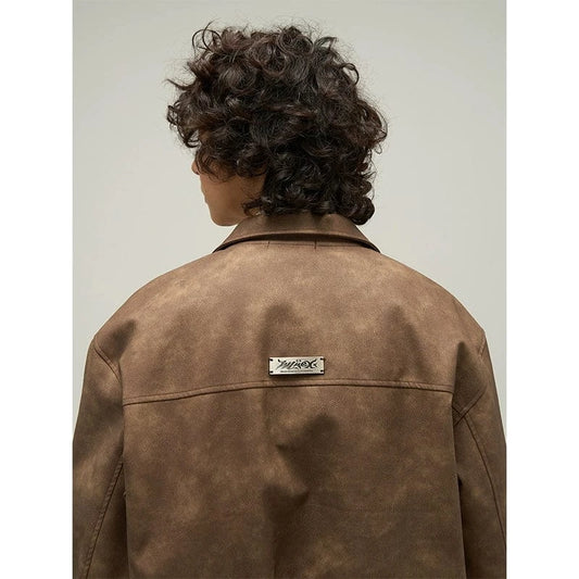 RT No. 32529 LEATHER ZIP-UP JK