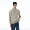 RT No. 20005 TWIST KNIT HENRY COLLAR LONG SLEEVE
