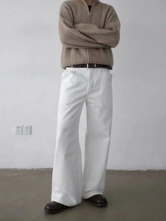 RT No. 32068 WHITE STRAIGHT DENIM JEANS
