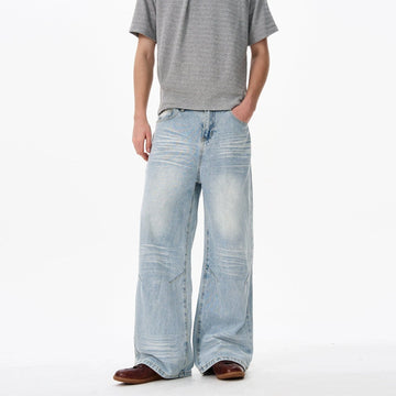 RT No. 18202 WASHED BLUE DENIM STRAIGHT JEANS