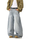 RT No. 32023 WHISKER WASH WIDE STRAIGHT JEANS