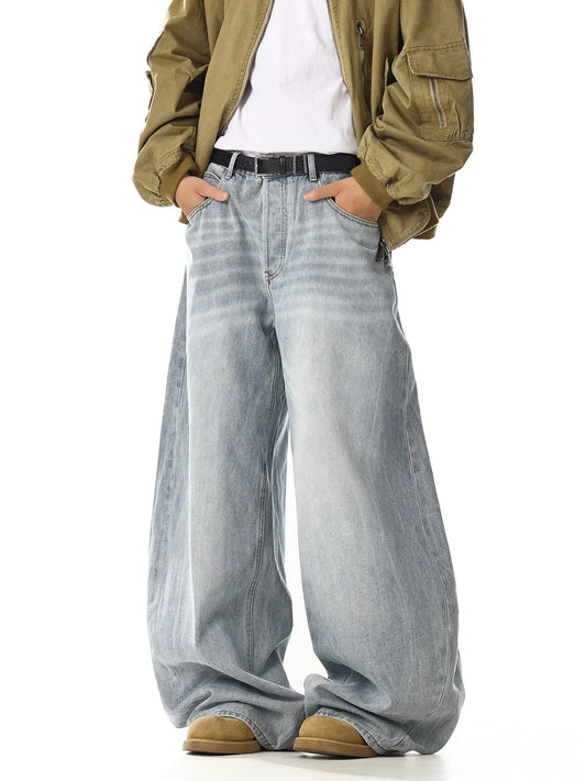 RT No. 32023 WHISKER WASH WIDE STRAIGHT JEANS