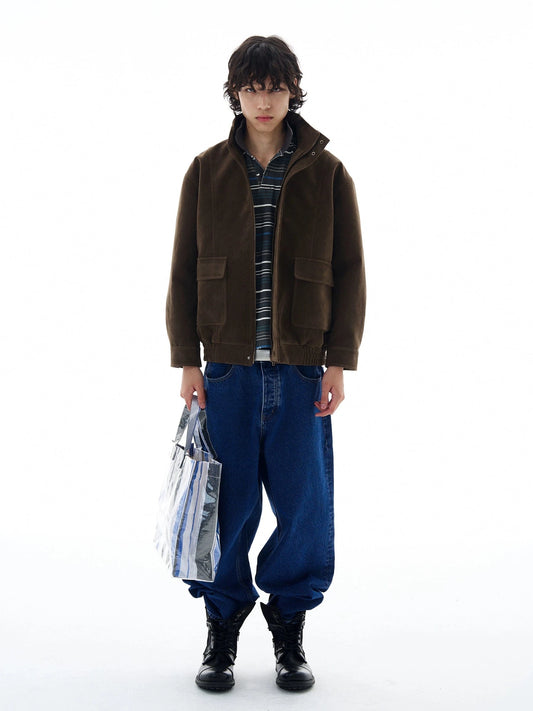 RT No. 25020 BROWN KANAGAWA COLLAR SUEDE JK