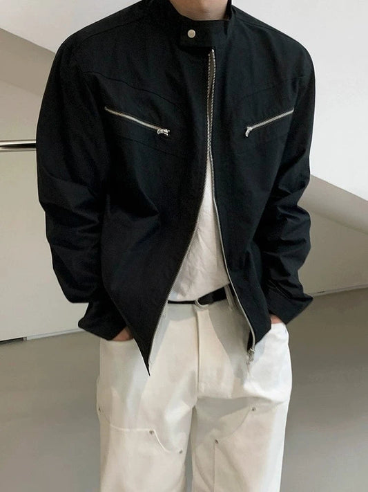 RT No. 19004 BLACK ZIP-UP MOTORCYCLE JK