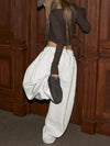 RT No. 32203 WHITE BAGGY SWEATPANTS