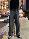 RT No. 18506 WASHED BLACK STRAIGHT PANTS