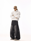RT No. 19833 BLACK RODEO DENIM BAGGY STRAIGHT JEANS