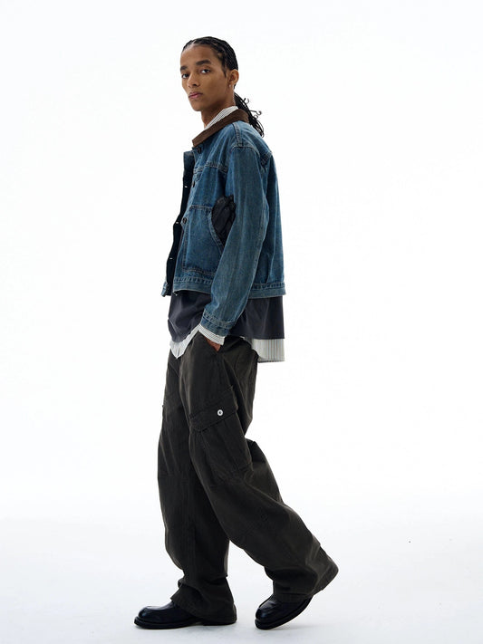 RT No. 19557 BROWN COLLAR DENIM JK