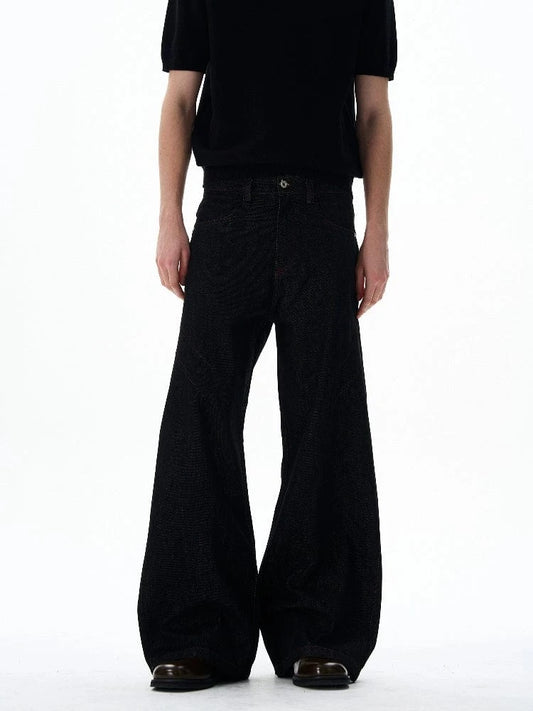 RT No. 18046 BLACK SCIMITAR DENIM STRAIGHT JEANS