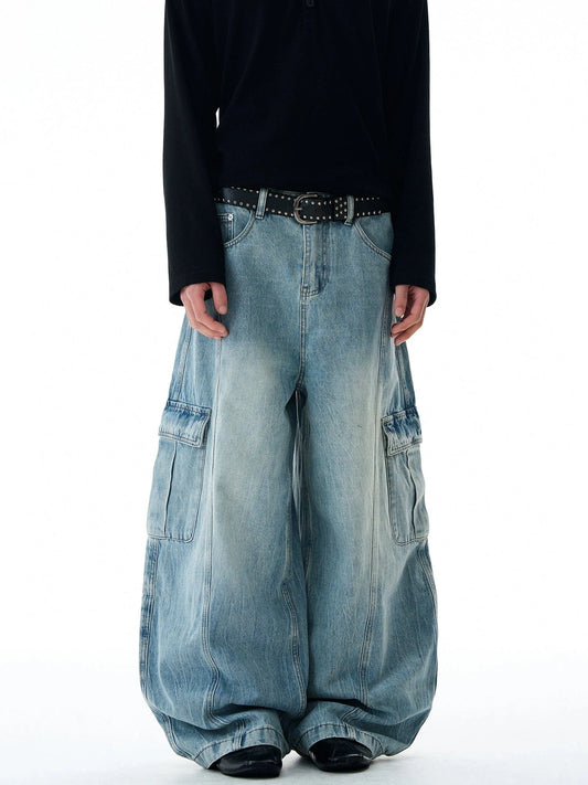 RT No. 32829 BAGGY SCIMITAR CARGO DENIM JEANS
