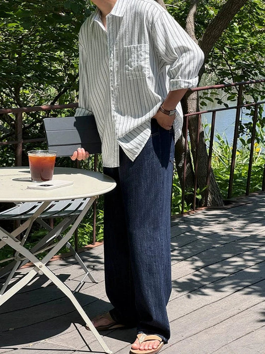 RT No. 25012 STRIPE BUTTON-UP SHIRT