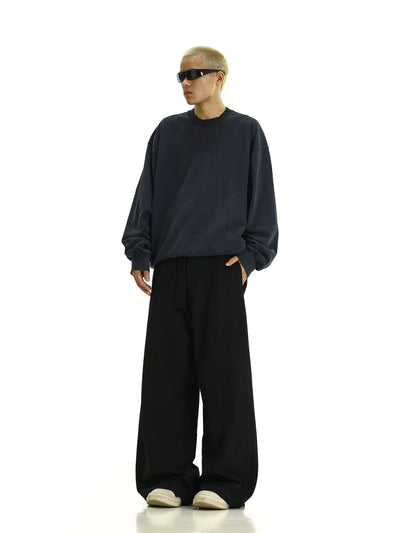 RT No. 11962 BLACK WIDE STRAIGHT PANTS