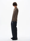 RT No. 19537 PLEATED STRIPE BAGGY STRAIGHT PANTS