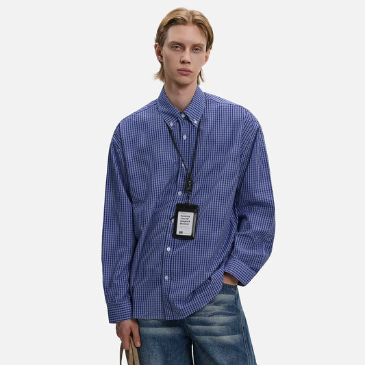 RT No. 50115 BLUE PLAID BUTTON UP SHIRT