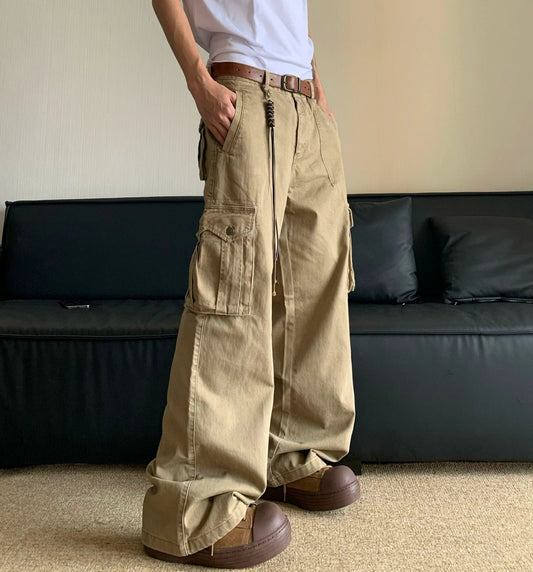 RT No. 11601 KHAKI CARGO STRAIGHT PANTS