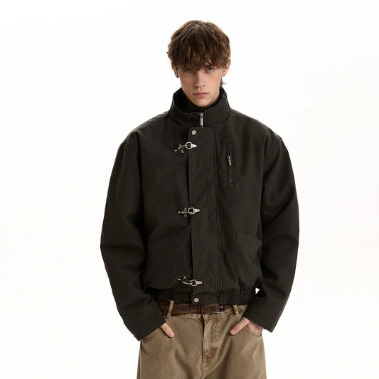 RT No. 50233 FUR COLLAR KNIGHT BUCKLE JACKET