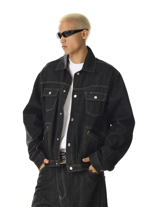 RT No. 27999 BLACK STITCH DENIM JK