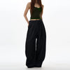 RT No. 18044 PLEATED BELT WIDE STRAIGHT PANTS