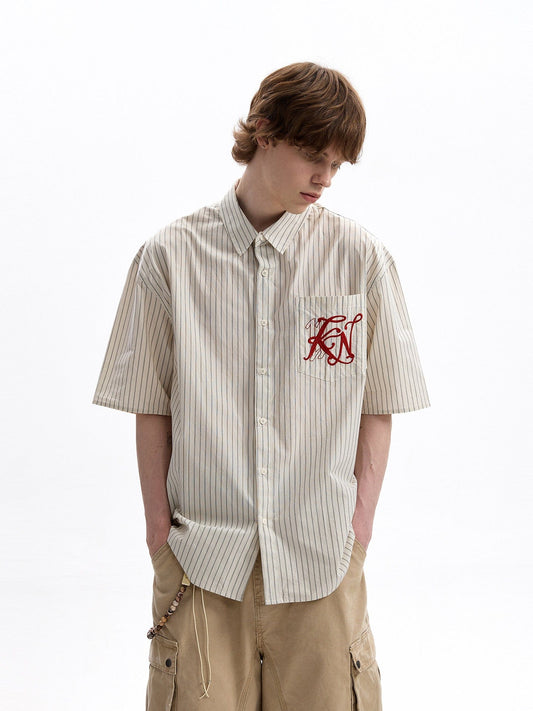 RT No. 58029 STRIPED BUTTON-UP SHORT SLEEVE