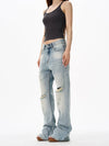 RT No. 18138 BLUE DISTRESSED DENIM STRAIGHT JEANS
