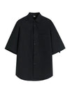 RT No. 18103 BLACK BUTTON-UP SHORT SLEEVE