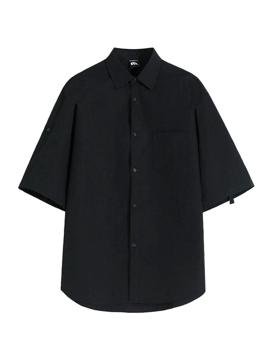 RT No. 18103 BLACK BUTTON-UP SHORT SLEEVE