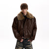 RT No. 55012 UTILITY FUR COLLAR LEATHER JACKET