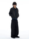 RT No. 25038 MINATO GRAY WOOLEN ZIPPER JK