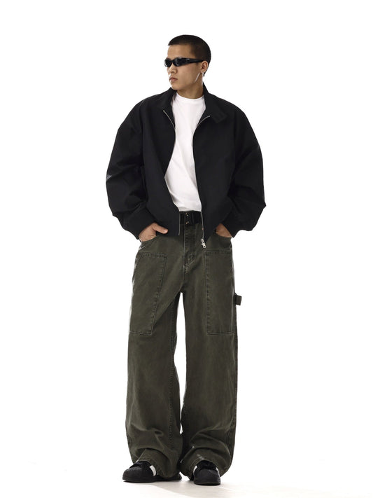 RT No. 12546 ARMY GREEN WORKWEAR STRAIGHT PANTS