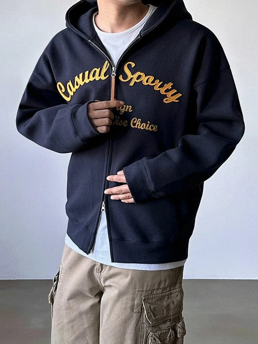 RT No. 25015 EMBROIDERED CURSIVE ZIP HOODIE