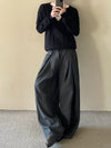 RT No. 50255 TWEED DOUBLE PLEATED WIDE PANTS