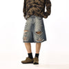 RT No. 13003 BLUE RIPPED DENIM SHORTS