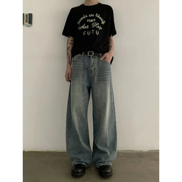 RT No. 18854 WASHED BLUE DENIM STRAIGHT JEANS