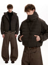 RT No. 50015 RIBBED PUFFER HOODED JACKET