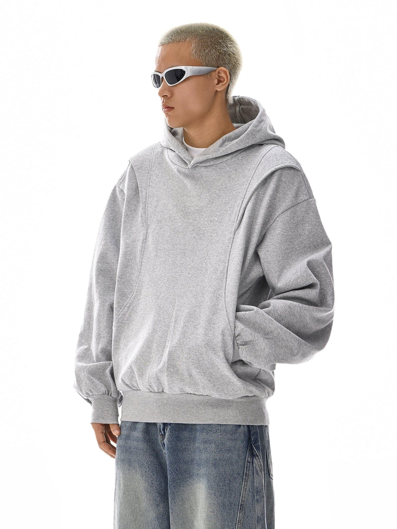 RT No. 12119 GRAY RECONSTRUCTED PULLOVER HOODIE