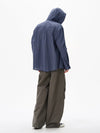 RT No. 18134 PLAID BUTTON-UP HOODED SHIRT
