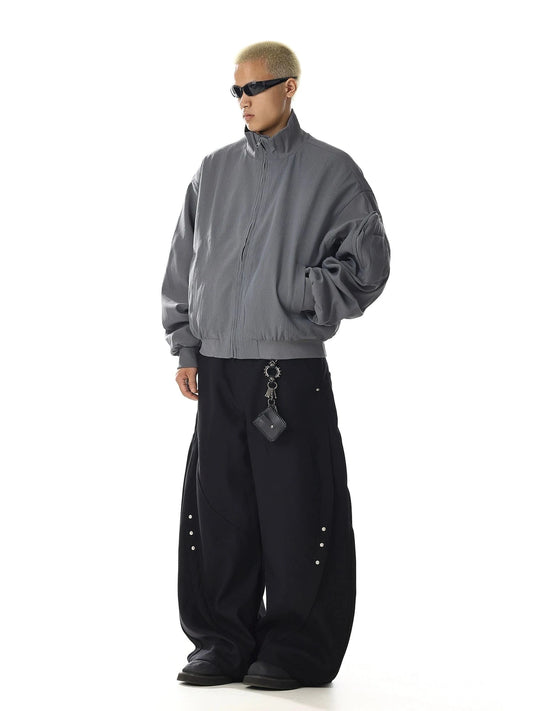 RT No. 32717 GRAY SILHOUETTE STAND COLLAR JK