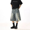 RT No. 13040 BLUE DISTRESSED DENIM SHORTS
