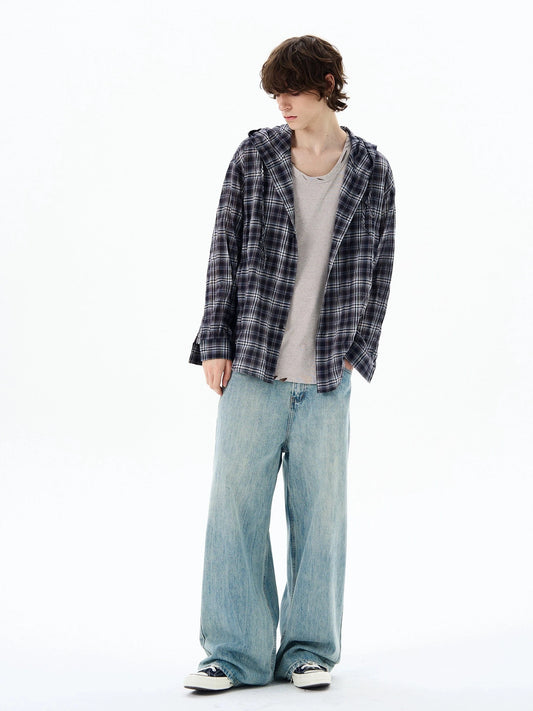 RT No. 18513 PLAID HOODED SHIRT