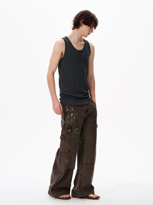 RT No. 18144 BROWN RECONSTRUCTED INDUSTRY WORKWEAR PANTS
