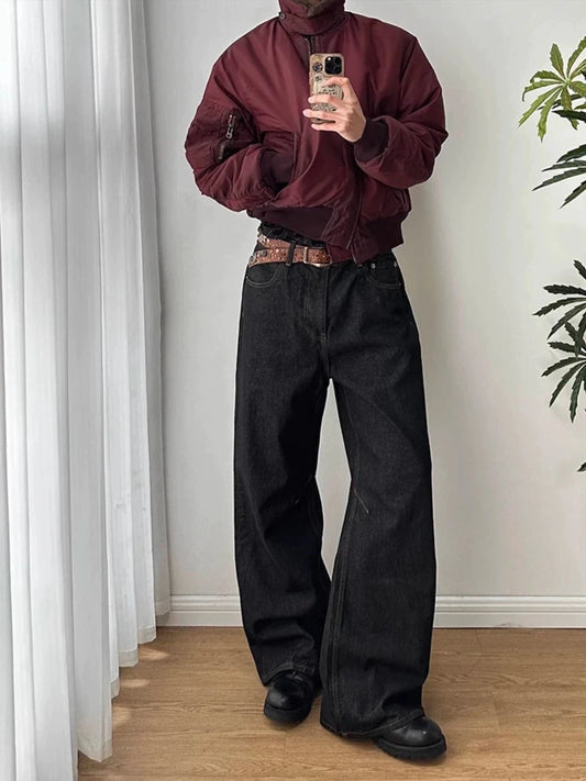RT No. 18020 KANAGAWA BLACK DENIM STRAIGHT JEANS