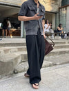 RT No. 19046 GRAY STRIPE PLEATED STRAIGHT PANTS