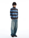 RT No. 25028 KNIT STRIPE HALF ZIPPER SWEATER