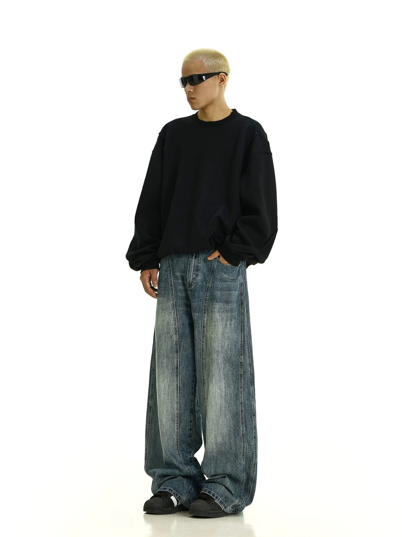 RT No. 11955 RECONSTRUCTED WASHED BLUE DENIM JEANS