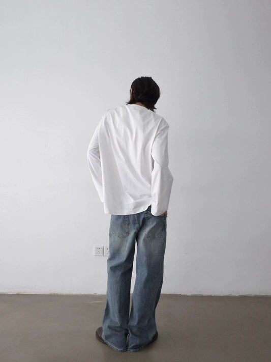 RT No. 32066 WHISKER DENIM STRAIGHT JEANS